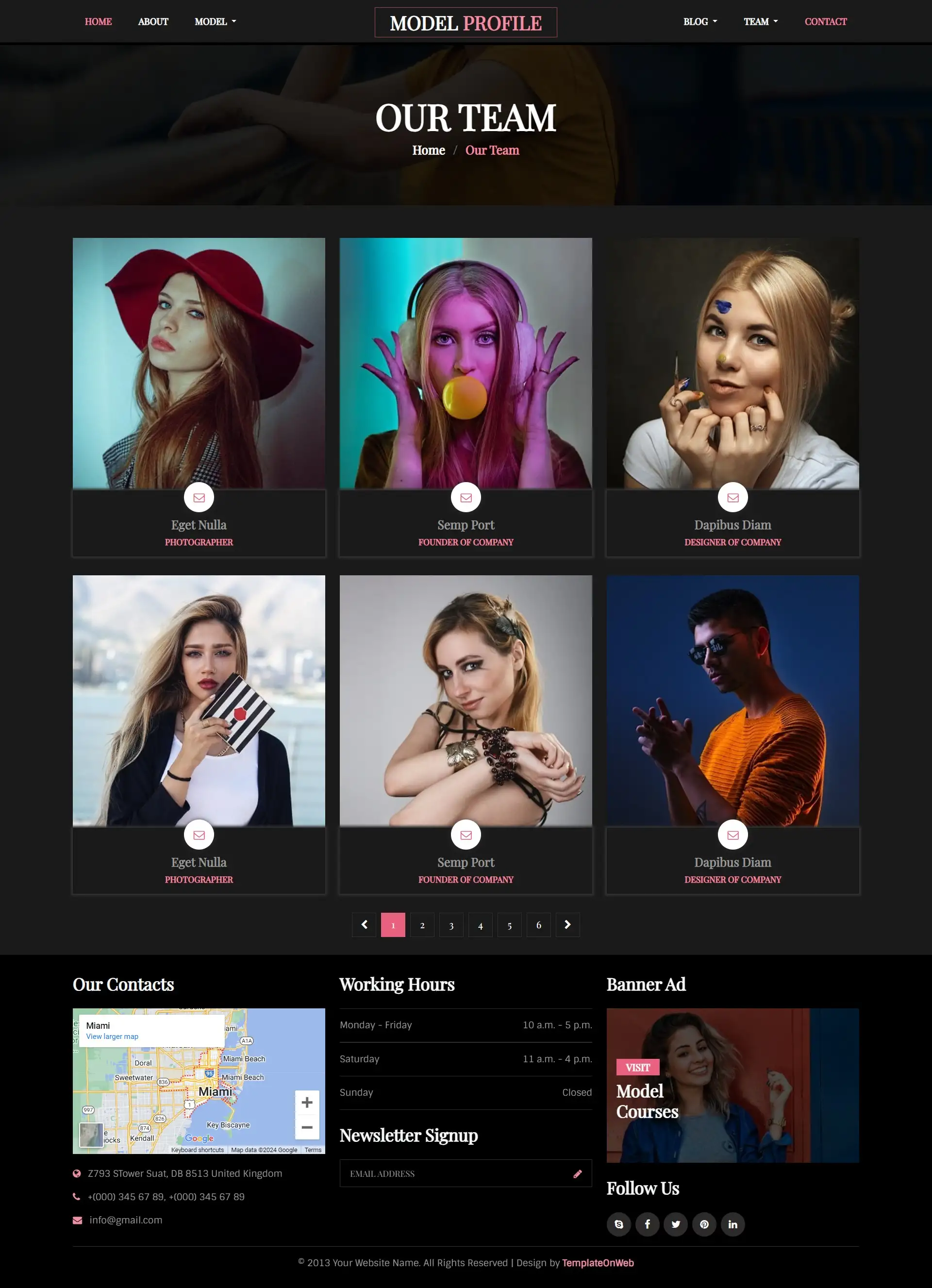 Models team listing