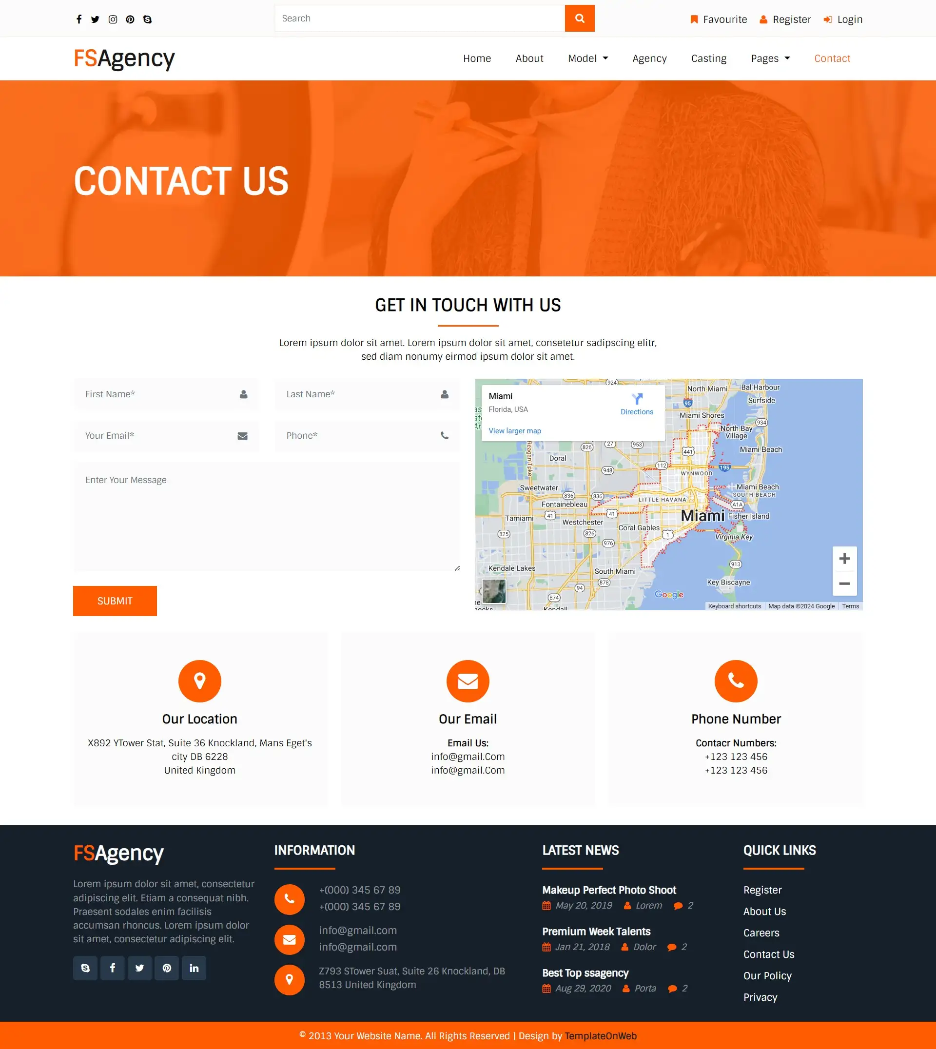 Bootstrap designed contactus html