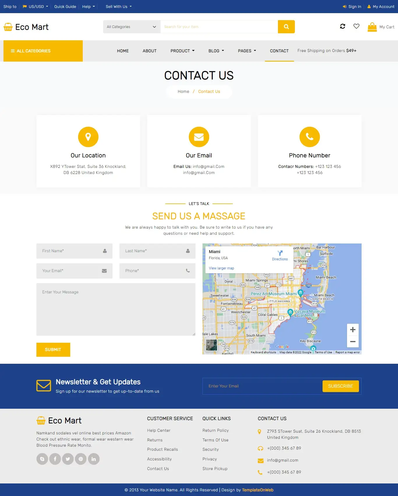 Online eCommerce company contact details