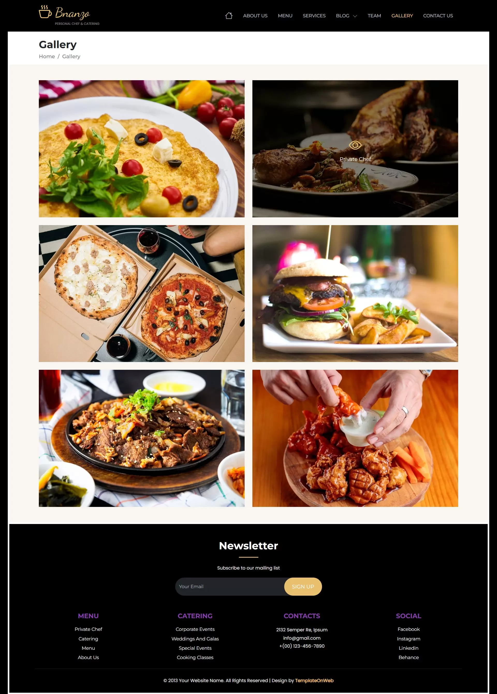 Interactive gallery page to showcase quality of your products with high-quality images