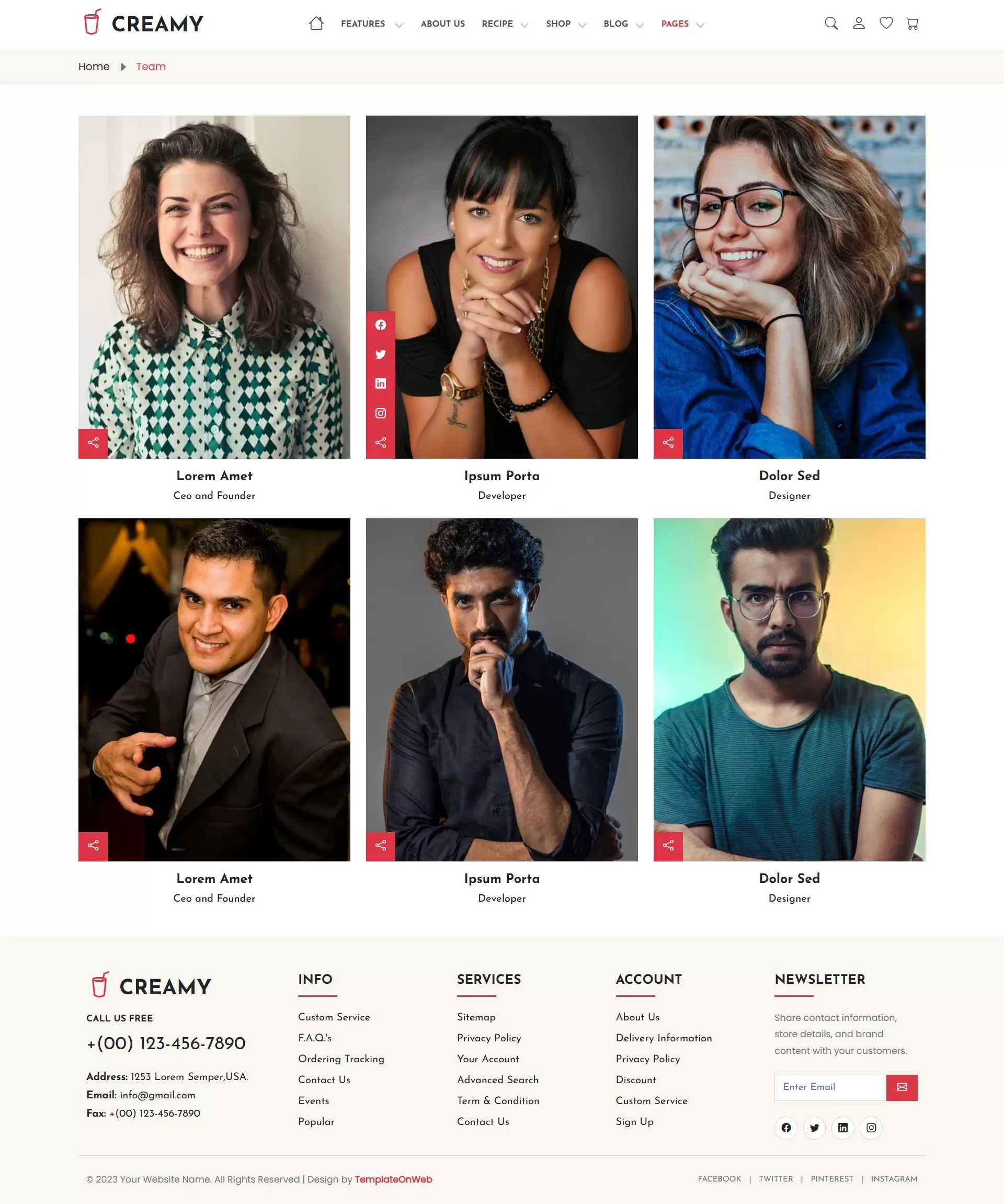 Dairy farm business teams listing