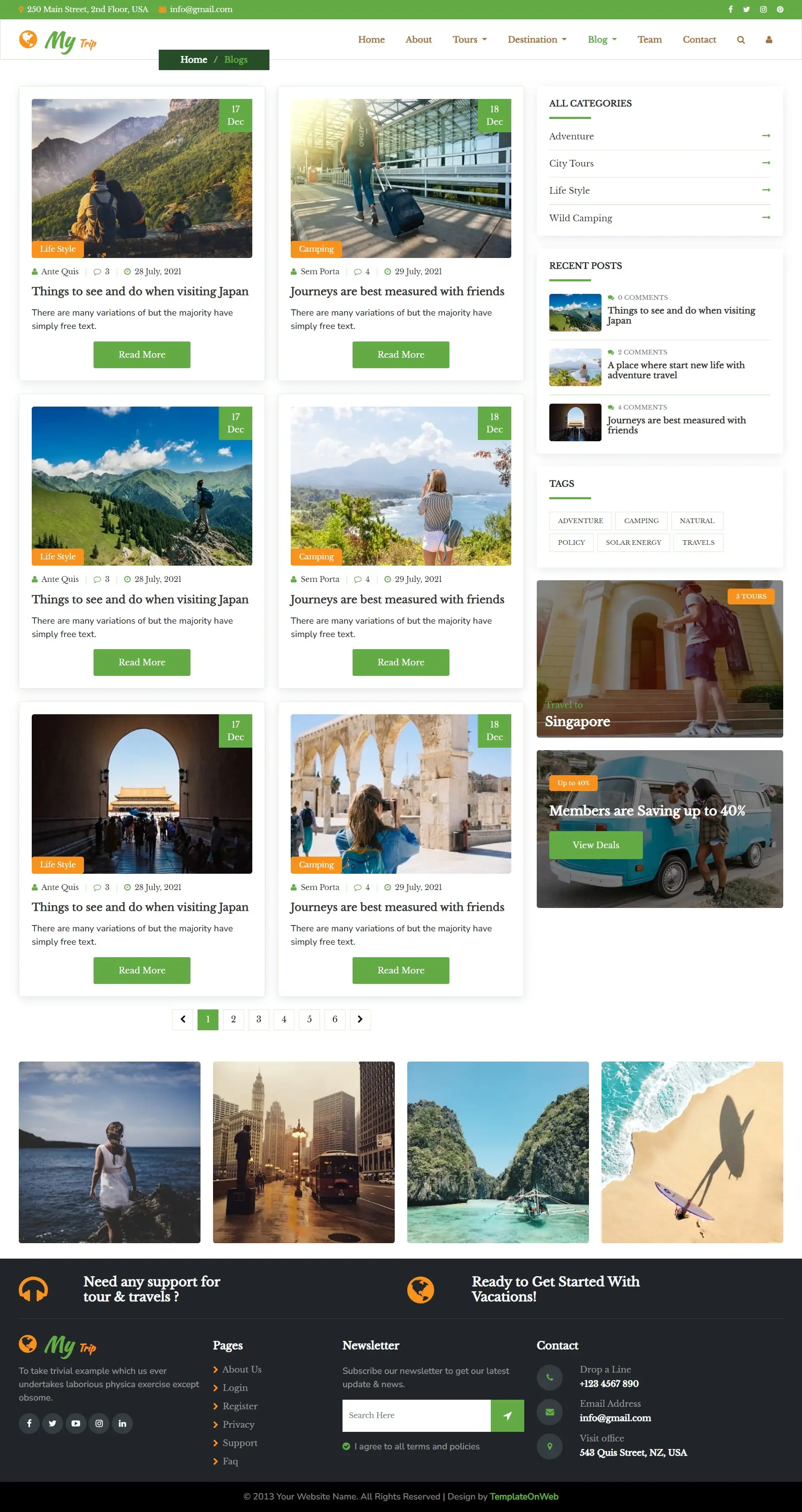Travel safety tips page theme