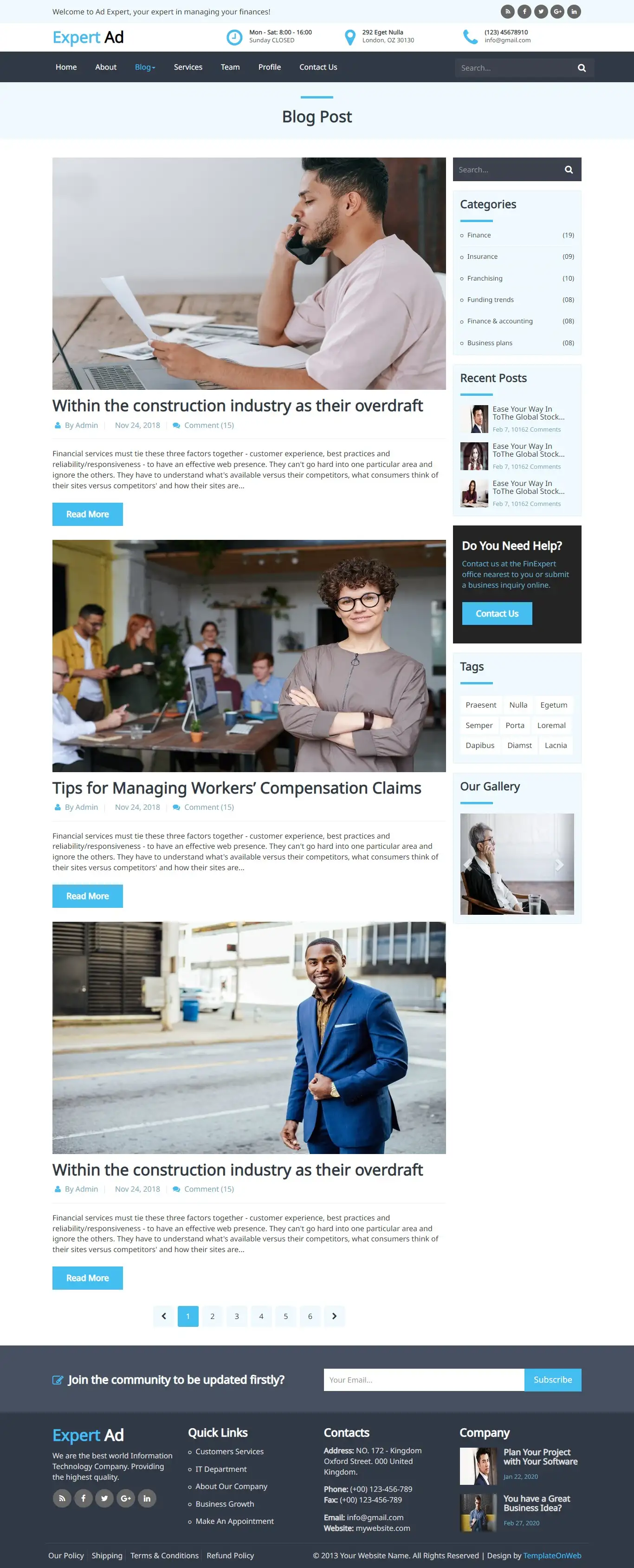 Bootstrap business blogs html