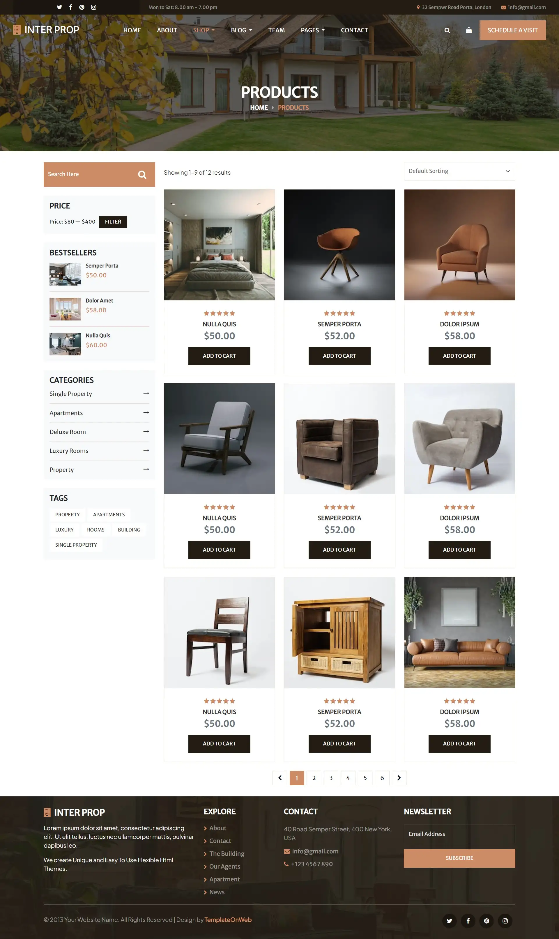 Offices interior products store online bootstrap5