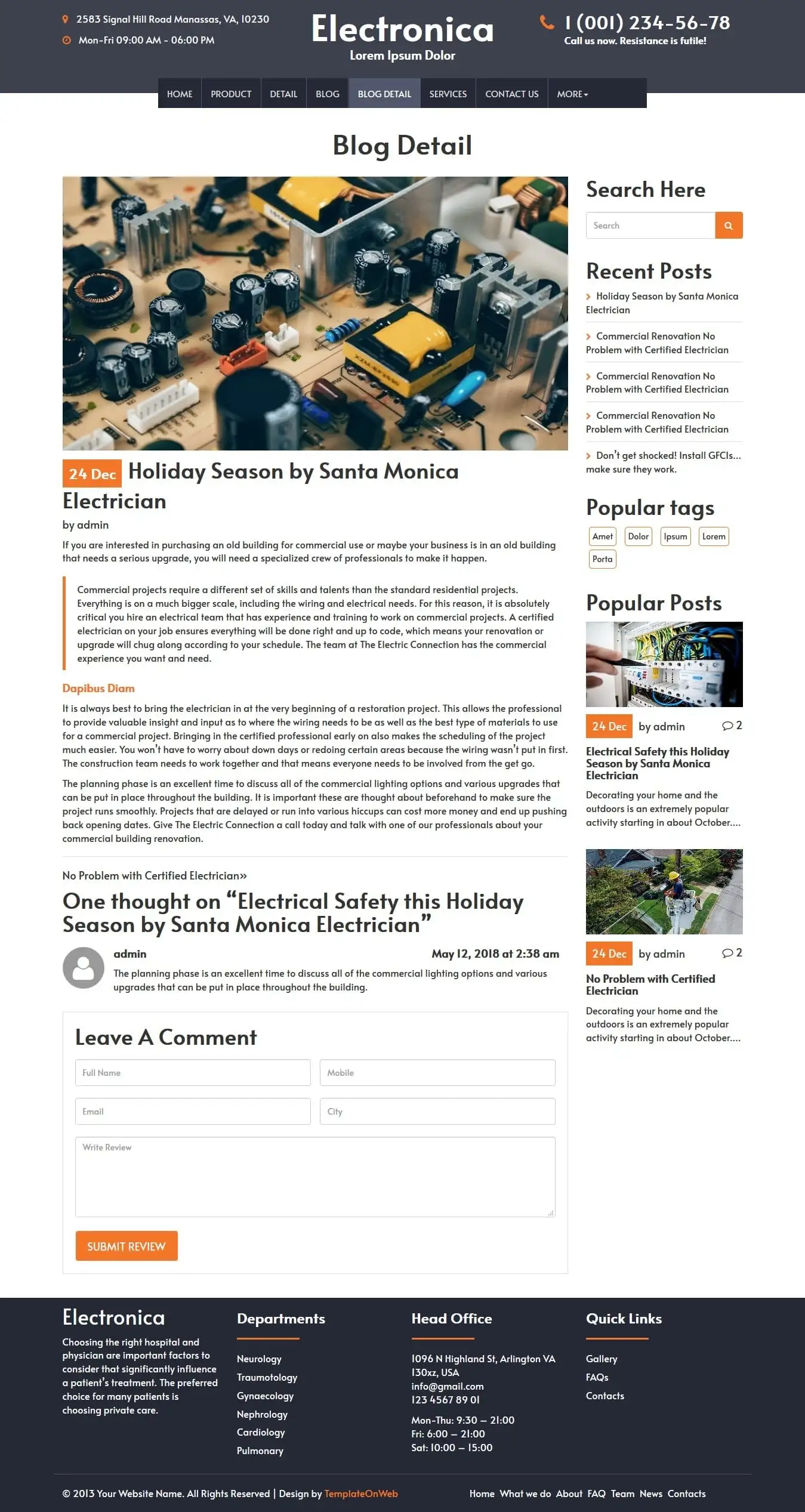 Mobile friendly blog detail page design