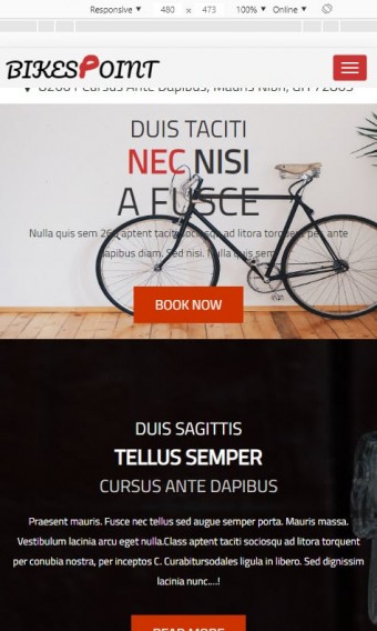 Bicycle shop mobile template