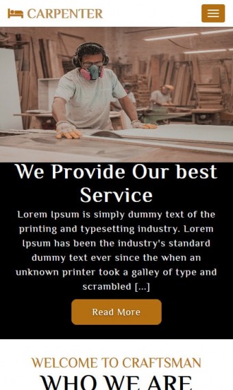 Carpenter mobile website template preview