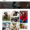 Photo gallery with images display in massonary form, after click showing large image