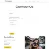 Contact – Location, contact form, map, and social links