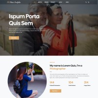 Photography profile website template home page design preview