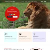 Intro section with nature photographer bio and mission statement