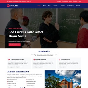 Education course website template html home