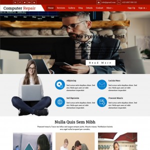 Computer repair website template home page