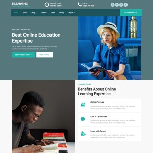E learning website template home