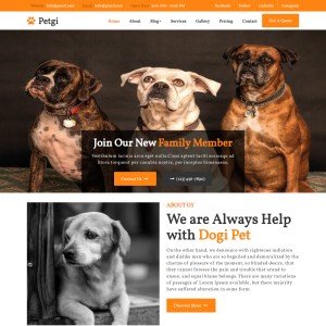Pets business website template free home