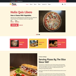 Pizza website template free download home page