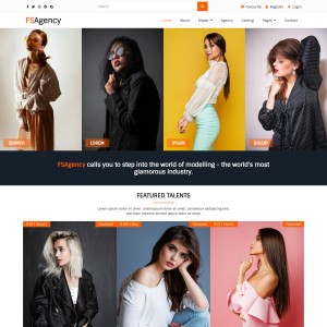 Model agency website template home page