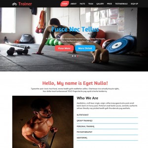 One page trainer website template free html