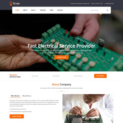 Electrical service provider website template html