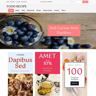 Cooking recipe website template home