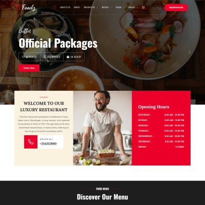 Cooking recipe website template home