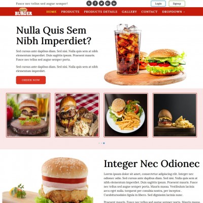 Fast food website template home page