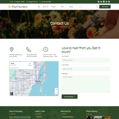 Contact us form for plant nursery inquiries and bookings