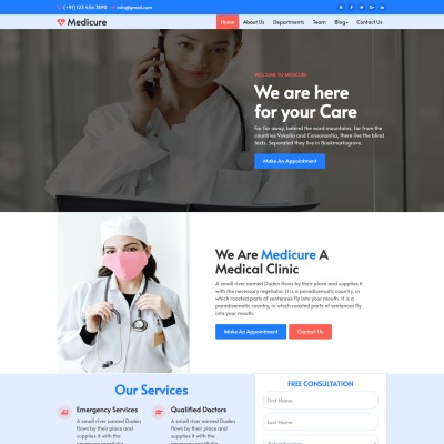 Doctor website template free download home page html