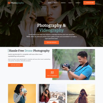 Bootstrap photography website template home