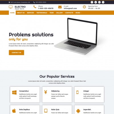 Responsive electrical website template home page