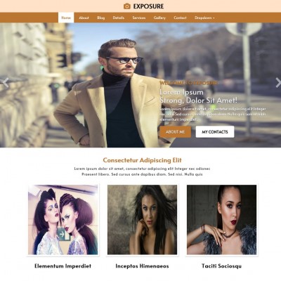 Photography photo website template home page