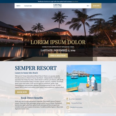 Resort website template html web page