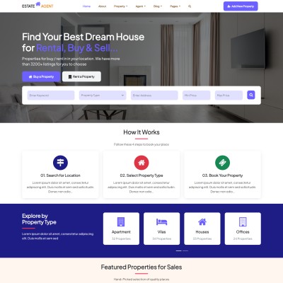 Free real estate template home page