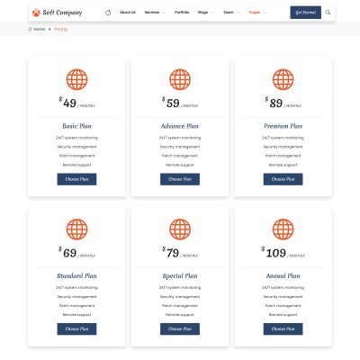 Pricing / Plans – For SaaS products or services