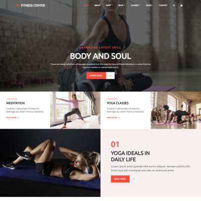 Fitness center website templates html