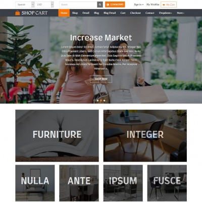 Shopping cart CSS template home page