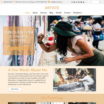 Artistic web template home page design