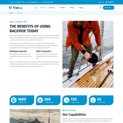 About us section with the history of the fishing club and mission statement