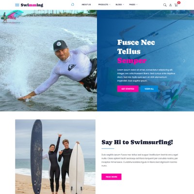 Responsive swimming website template built with Bootstrap