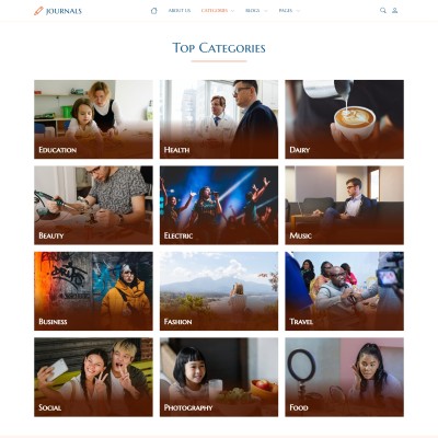 Blog category page layout using bootstrap 5 grid, 3 column layout