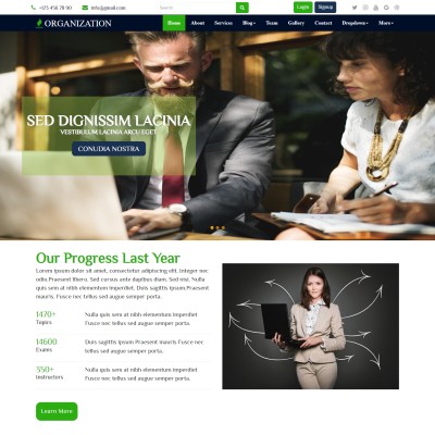 Website template for organization home page html