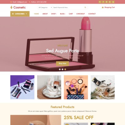 Online cosmetic products shopping home