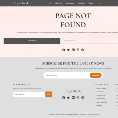 404 error page for ornament seller website