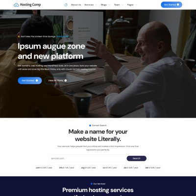 Hosting company responsive html template home page