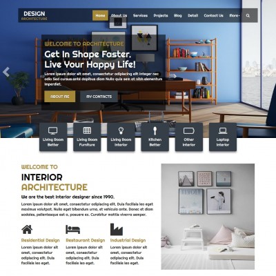 Home page template for architecture website