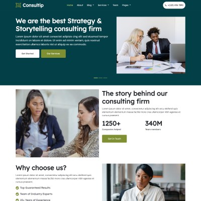 Consulting business website template home