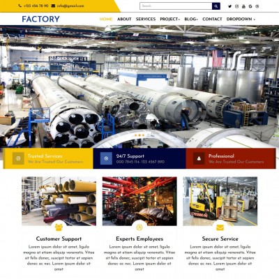 Factory html website template home page