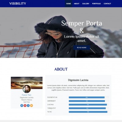 Professional profile website template home page