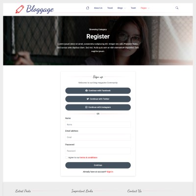User Registration page screenshot