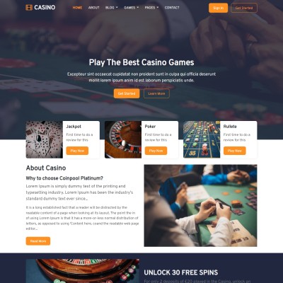 Online casino entertainment website template home